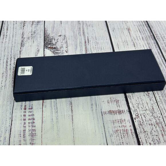 NEW Brooks Brothers Silk Suspenders Braces Blue Herringbone Leather Adjustable - Picture 5 of 6